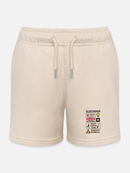 Electrician - Kids Organic Sweat Shorts by Stanley/Stella - soft Ecru