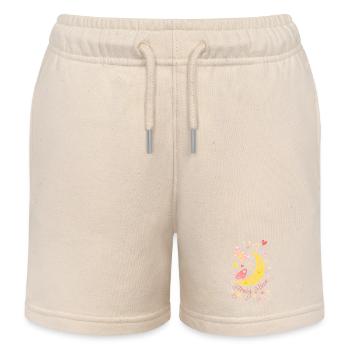 Lune de miel avec fleurs de coeur de lune et papillons - Short de jogging enfant bio Stanley/Stella - écru doux - Devant