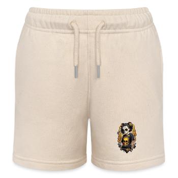 Sugar Skull Girl with Golden Skull T Shirt - Kids Organic Sweat Shorts by Stanley/Stella - soft Ecru - Front