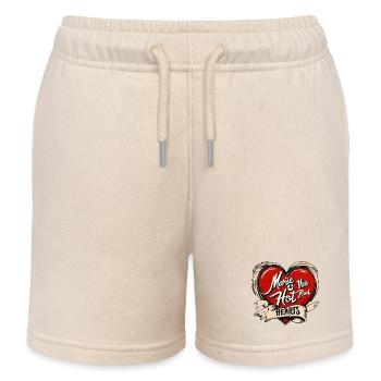 Marie et les cœurs Hot Rod - Short de jogging enfant bio Stanley/Stella - écru doux - Devant
