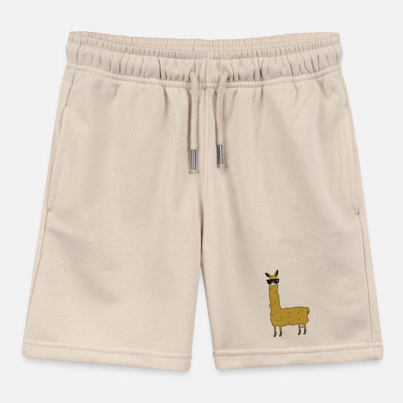 Llama with extras Kids Organic Sweat Shorts by Stanley/Stella