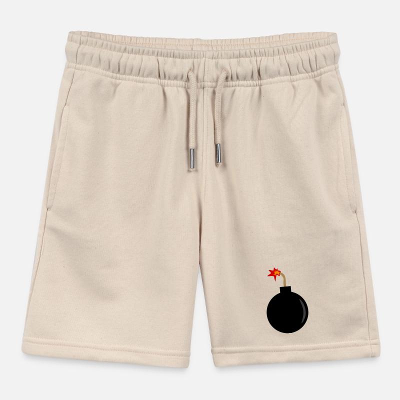 exploding bomb Kids Organic Sweat Shorts by Stanley/Stella