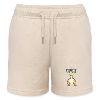 Tortue avec lunettes de soleil - Short de jogging enfant bio Stanley/Stella - écru doux - Devant