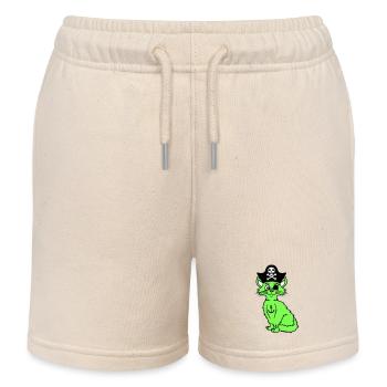 Süße Pirat Katzen Seeräuber Augenklappe Hut Kostüm - Kinder Organic Joggingshorts Mini Bolter von Stanley/Stella - Natur - Vorne