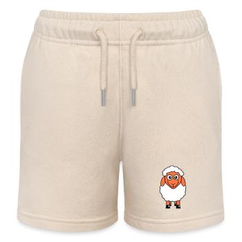 Sheep Baby Stands Cute Cute Lamb Child Cool Comic - Kids Organic Sweat Shorts by Stanley/Stella - soft Ecru - Front