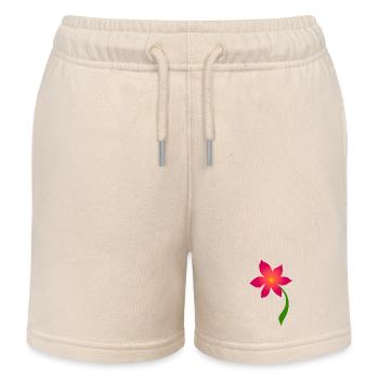 small flower - Kids Organic Sweat Shorts by Stanley/Stella - soft Ecru - Front
