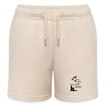 Music makes my Life better Musik Geschenk - Kinder Organic Joggingshorts Mini Bolter von Stanley/Stella - Natur - Vorne