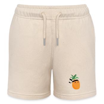 Ninja-Ananas – Fruchtiger Krieger - Kinder Organic Joggingshorts Mini Bolter von Stanley/Stella - Natur - Vorne
