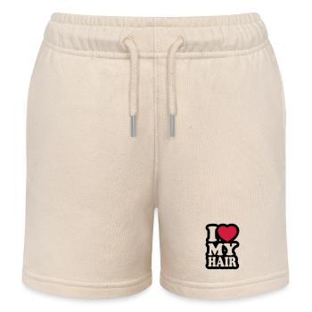 I love my hair - Ich liebe meine Haare - Kinder Organic Joggingshorts Mini Bolter von Stanley/Stella - Natur - Vorne