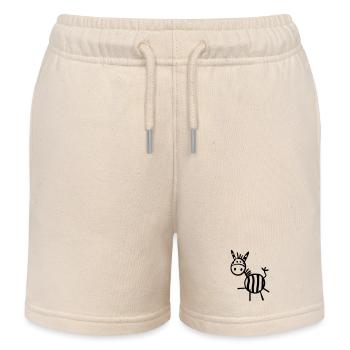 Funny Zebra - Kinder Organic Joggingshorts Mini Bolter von Stanley/Stella - Natur - Vorne