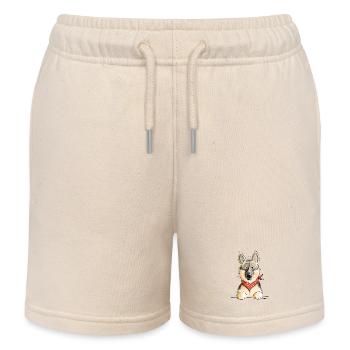 Lustiger Deutscher Schäferhund I Comic Geschenk - Kinder Organic Joggingshorts Mini Bolter von Stanley/Stella - Natur - Vorne