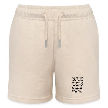 Dinosaurs - Kids Organic Sweat Shorts by Stanley/Stella - soft Ecru - Front