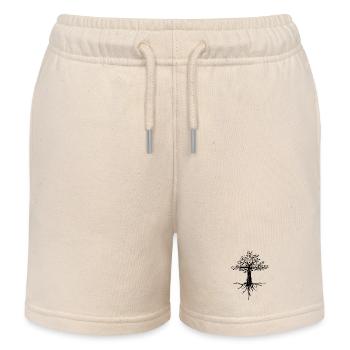 tree tree nature protection symbol gift forest - Kids Organic Sweat Shorts by Stanley/Stella - soft Ecru - Front