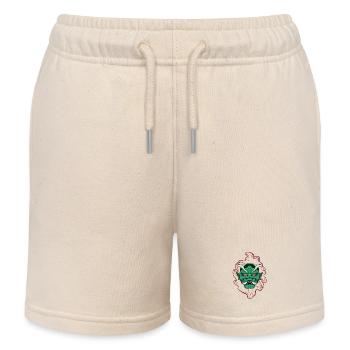 Japan Demon - green - Kids Organic Sweat Shorts by Stanley/Stella - soft Ecru - Front