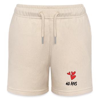 40. 40 ANS. 40e ANNIVERSAIRE. ANNIVERSAIRE 40 ANS. - Short de jogging enfant bio Stanley/Stella - écru doux - Devant