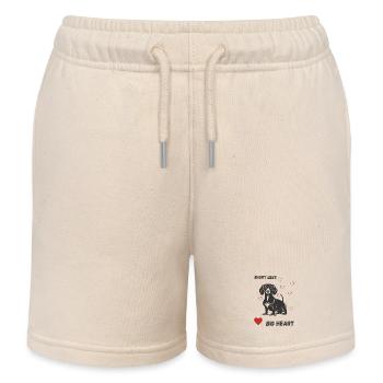 Dackel: Short Legs, Big Heart - Kinder Organic Joggingshorts Mini Bolter von Stanley/Stella - Natur - Vorne