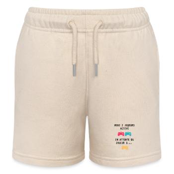 Cadeau En attente du joueur 3 papa maman gamer - Short de jogging enfant bio Stanley/Stella - écru doux - Devant