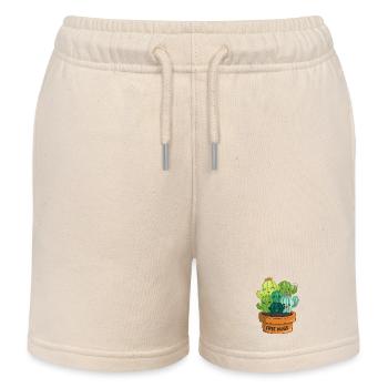 Kaktus Familie free hugs - Kinder Organic Joggingshorts Mini Bolter von Stanley/Stella - Natur - Vorne