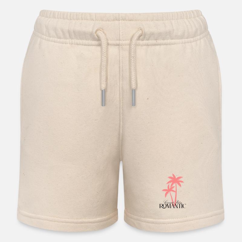 Cocotier Romantique – Palmier Rose - Short de jogging enfant bio Stanley/Stella - écru doux