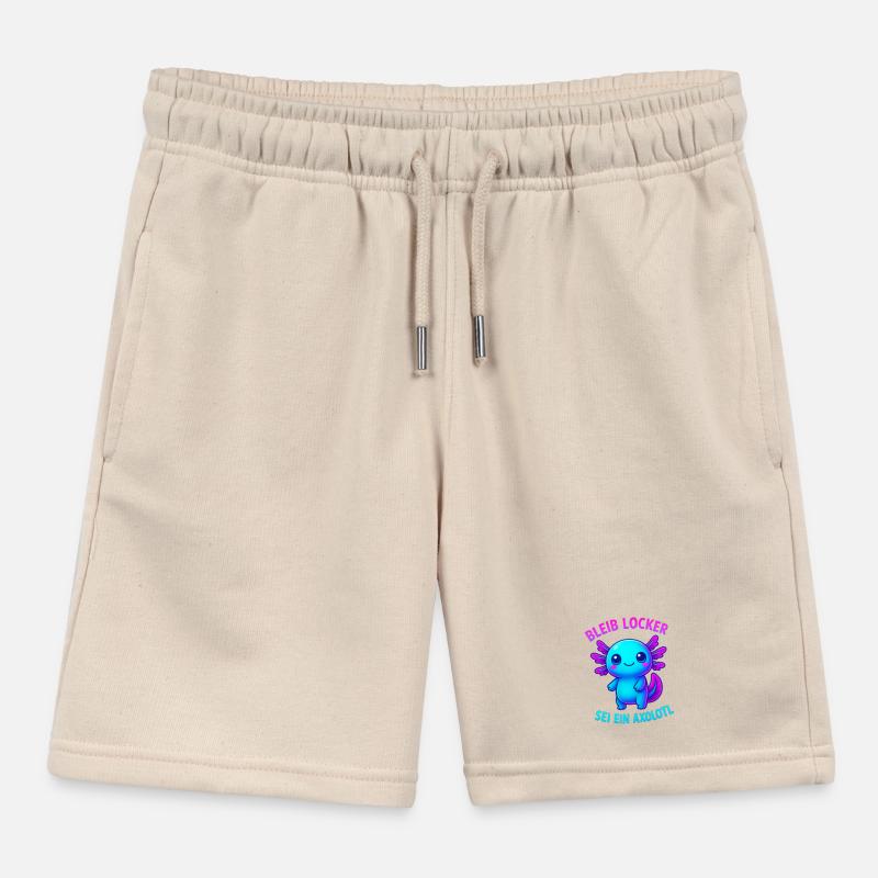 Bleib locker sei ein Axolotl | Neon Spruch Design Kinder Organic Joggingshorts Mini Bolter von Stanley/Stella