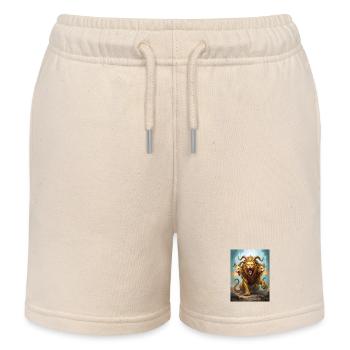 Chimäre, dreiköpfiges Löwen-Ziegen-Schlangen-Biest - Kinder Organic Joggingshorts Mini Bolter von Stanley/Stella - Natur - Vorne