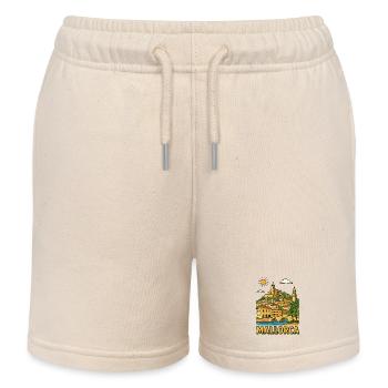 Farbige Stadtlandschaft von Mallorca - Kinder Organic Joggingshorts Mini Bolter von Stanley/Stella - Natur - Vorne