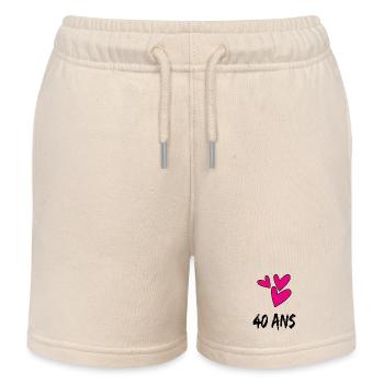 40. 40 YEARS. 40th ANNIVERSARY. 40 YEARS ANNIVERSARY. - Kids Organic Sweat Shorts by Stanley/Stella - soft Ecru - Front
