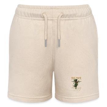 Forest Spirit with Wings – Feel Your Enjoy - Kids Organic Sweat Shorts by Stanley/Stella - soft Ecru - Front