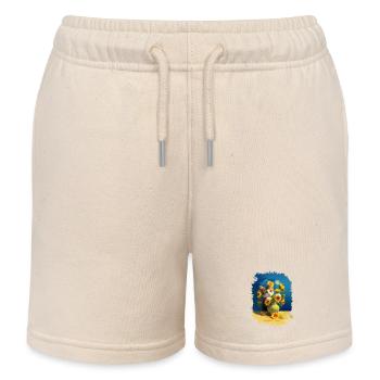 🌻😻 Vincents Katze unter Sonnenblumen – Malerei - Kinder Organic Joggingshorts Mini Bolter von Stanley/Stella - Natur - Vorne