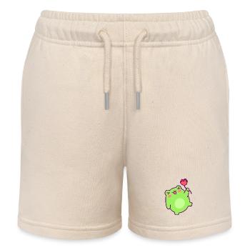 Little Green Man Cheerful Tulip - Kids Organic Sweat Shorts by Stanley/Stella - soft Ecru - Front