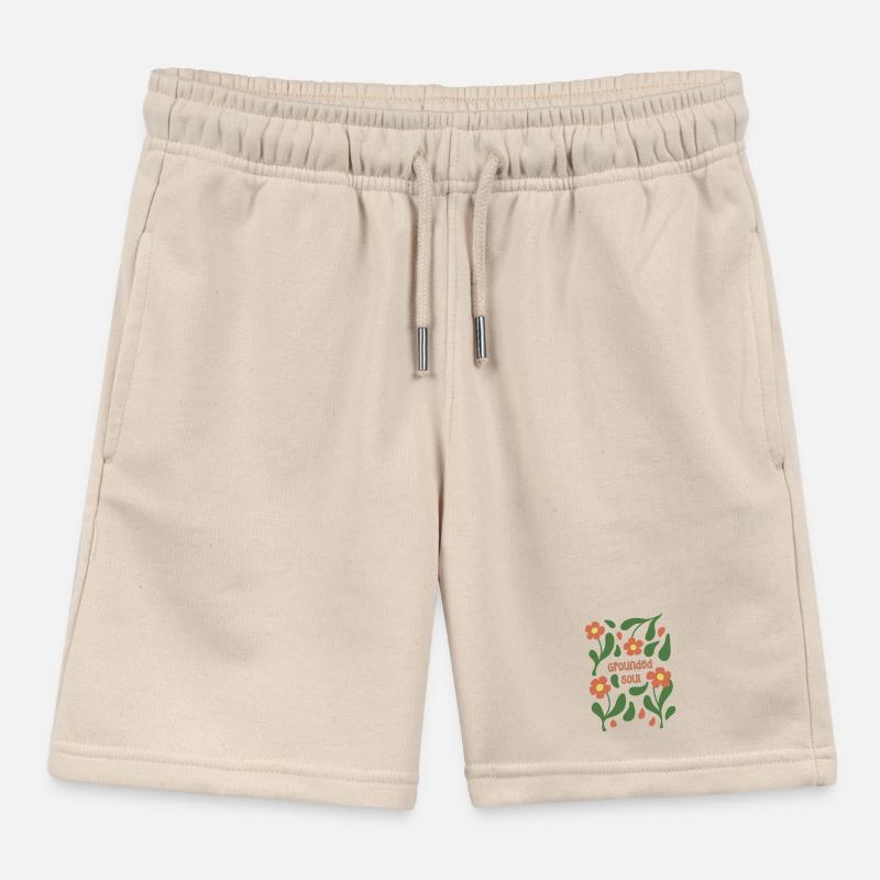 Grounded Soul Floral Pattern Kids Organic Sweat Shorts by Stanley/Stella