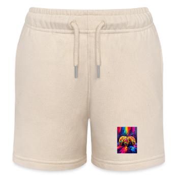 Bunte Tacos, die in einer leuchtenden Neon-Fiesta tanzen - Kinder Organic Joggingshorts Mini Bolter von Stanley/Stella - Natur - Vorne