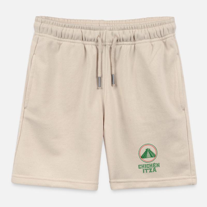 Drapeau du temple de Chichen Itza Mexique Short de jogging enfant bio Stanley/Stella
