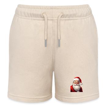 Witziger Cartoon Weihnachtsmann - Kinder Organic Joggingshorts Mini Bolter von Stanley/Stella - Natur - Vorne