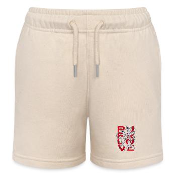 Schnurren Liebeskatze mit Wollknäuel - Kinder Organic Joggingshorts Mini Bolter von Stanley/Stella - Natur - Vorne