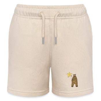 Ours avec étoile et guirlandes lumineuses - Short de jogging enfant bio Stanley/Stella - écru doux - Devant