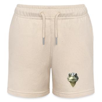 Lustiger Schildkrötenkopf - Kinder Organic Joggingshorts Mini Bolter von Stanley/Stella - Natur - Vorne