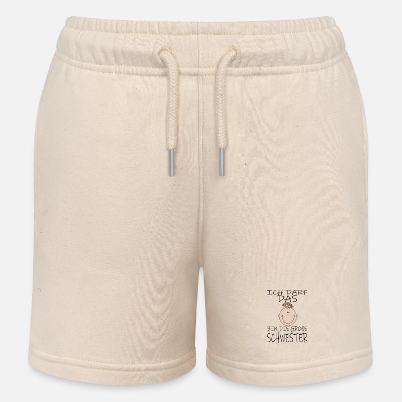 Darf das bin die Große Schwester - Kinder Organic Joggingshorts Mini Bolter von Stanley/Stella - Natur