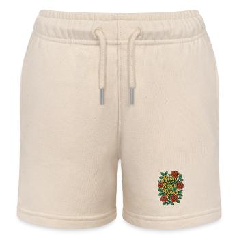Halten Sie an und riechen Sie die Rosen blütig - Kinder Organic Joggingshorts Mini Bolter von Stanley/Stella - Natur - Vorne