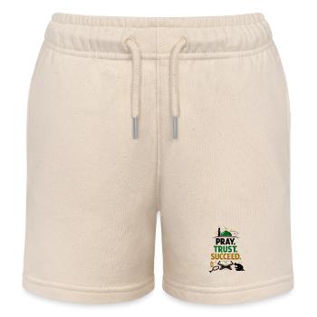Muslim Religious Message, Faith and Success - Kids Organic Sweat Shorts by Stanley/Stella - soft Ecru - Front