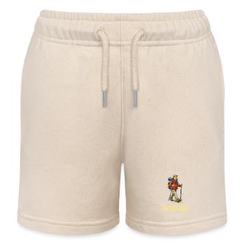 Trekking Abenteurer Illustration - Kinder Organic Joggingshorts Mini Bolter von Stanley/Stella - Natur - Vorne