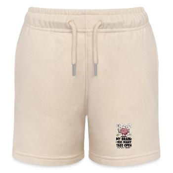 Brain Chef: Too Many Tabs Open - Kids Organic Sweat Shorts by Stanley/Stella - soft Ecru - Front