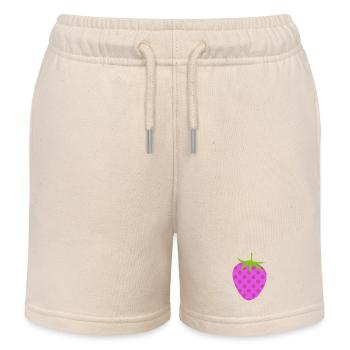 Erdbeere Dots Punkte Frucht pink Punkte Muster  - Kinder Organic Joggingshorts Mini Bolter von Stanley/Stella - Natur - Vorne