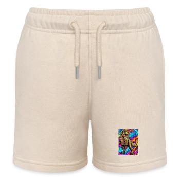 dinosaur - Kids Organic Sweat Shorts by Stanley/Stella - soft Ecru - Front