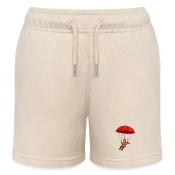 unge mit Fallschirm lustiges Abenteuer Motiv  - Kinder Organic Joggingshorts Mini Bolter von Stanley/Stella - Natur - Vorne