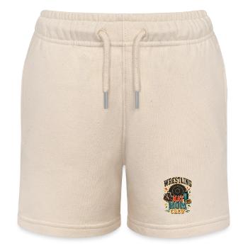 WRESTLING MAT MOM CREW - Kids Organic Sweat Shorts by Stanley/Stella - soft Ecru - Front