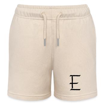 E letter - Kids Organic Sweat Shorts by Stanley/Stella - soft Ecru - Front