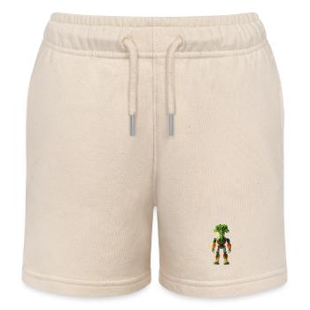 Colorful Pop Art Lettuce Robot - Kids Organic Sweat Shorts by Stanley/Stella - soft Ecru - Front
