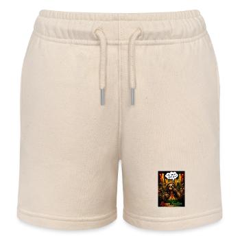 Ragga Sloth – Just Gimme Sloth Life Music Motif - Kids Organic Sweat Shorts by Stanley/Stella - soft Ecru - Front