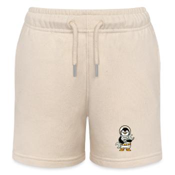 Astronaute Pingouin avec une clé à molette - Short de jogging enfant bio Stanley/Stella - écru doux - Devant